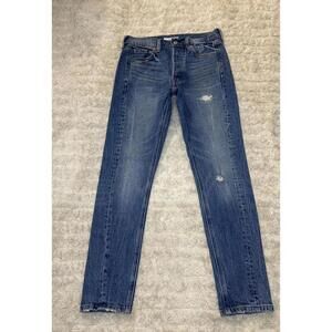 Levi's Altered upcycled stone-washed distressed 501 Skinny jeans Size 26x28